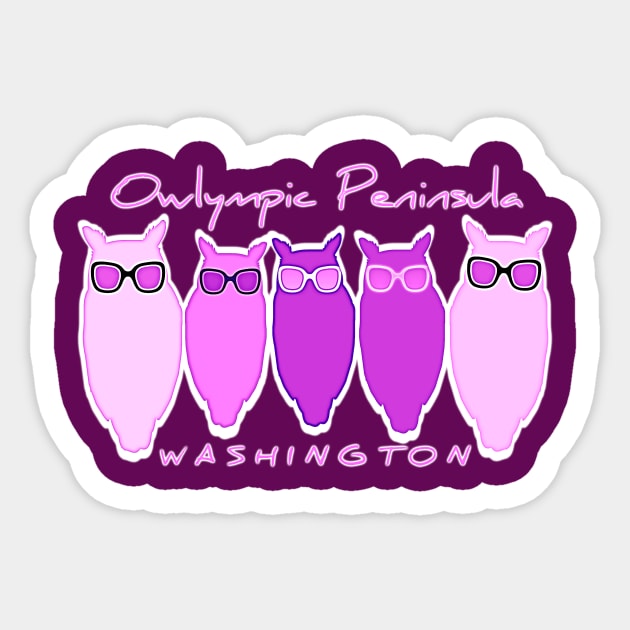 Purple Owls Washington State PNW Sticker by TheDaintyTaurus